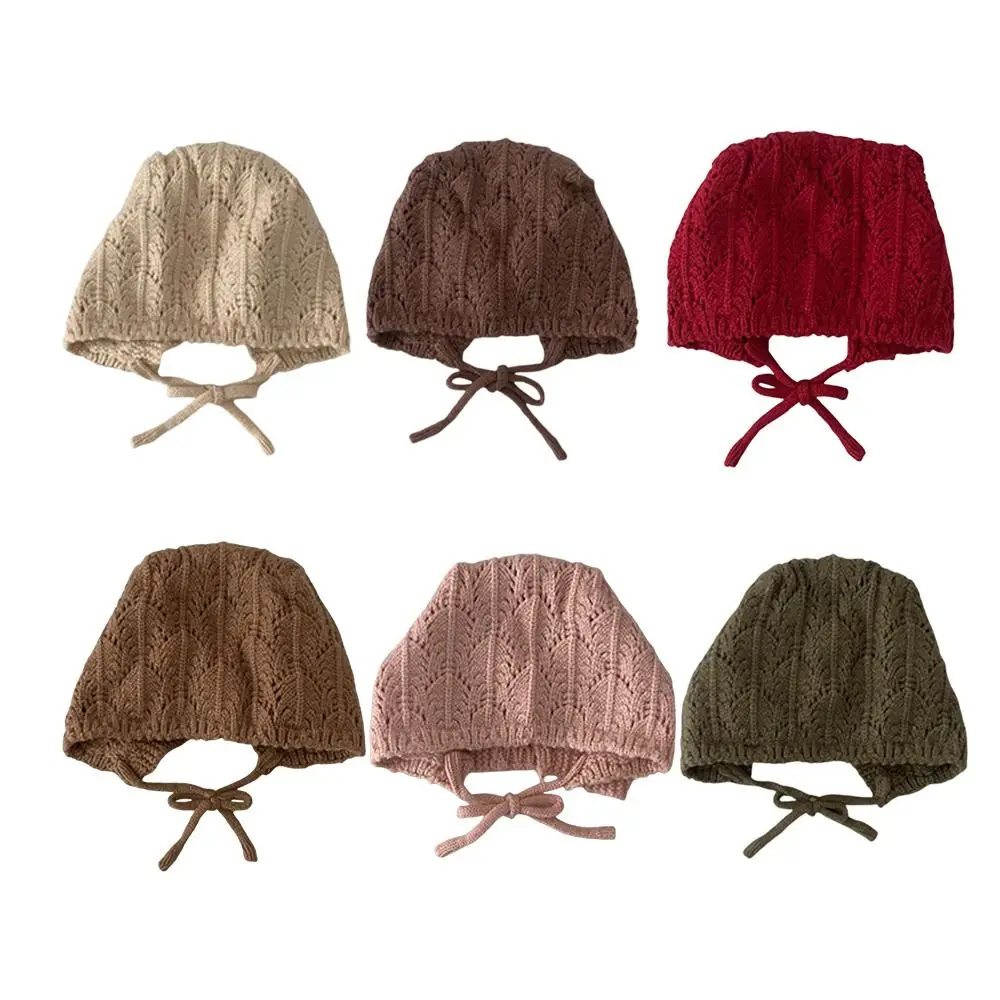 Cappelli lavorati a maglia per bambini con design floreale carino Cappello caldo fatto a mano all'uncinetto in cotone Cappelli genitore-figlio Autunno Inverno