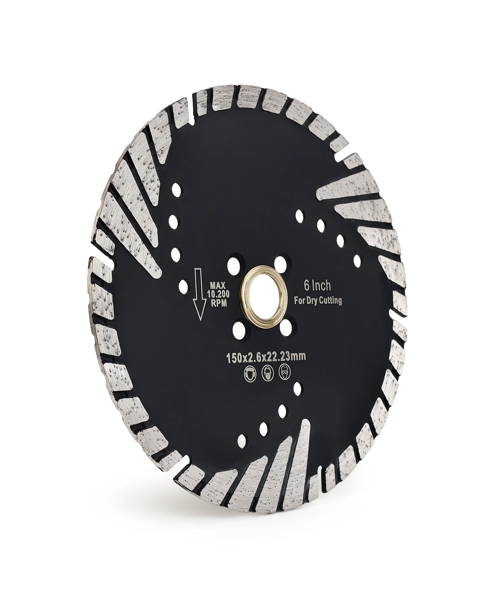 Disco da taglio diamantato da 6"/150 mm per granito, lama turbo in granito Lama diamantata per pavimentazioni di marmo granito Taglio a secco in calcestruzzo