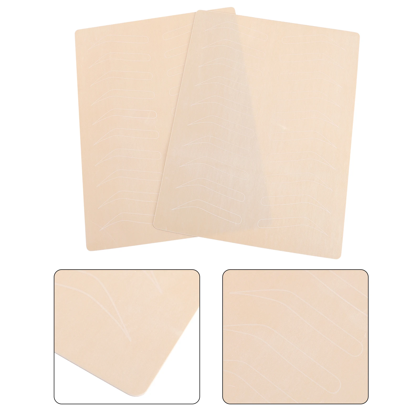 

6Pcs Double Side Practice Skin Microblading Eyebrow Rubber Sheets Flexible Realistic Feel For Skill Training Shading