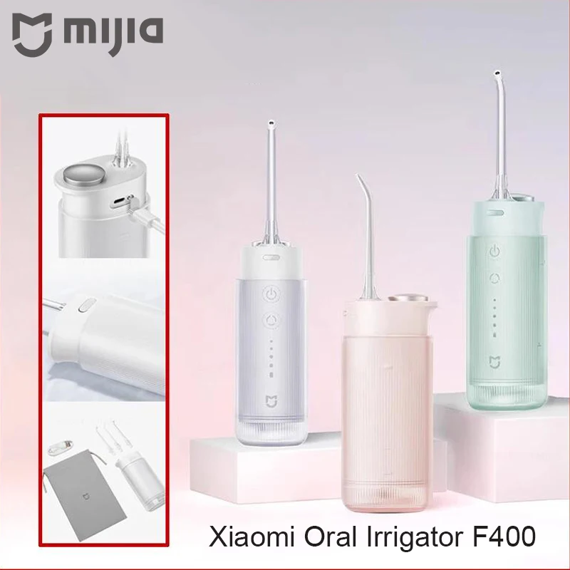 MIJIA Portable Oral Irrigator F400 4 Modes 200mL Water Tank 1700 Time/m Water Spray Retractable Cordless Irrigator Flosser Pick