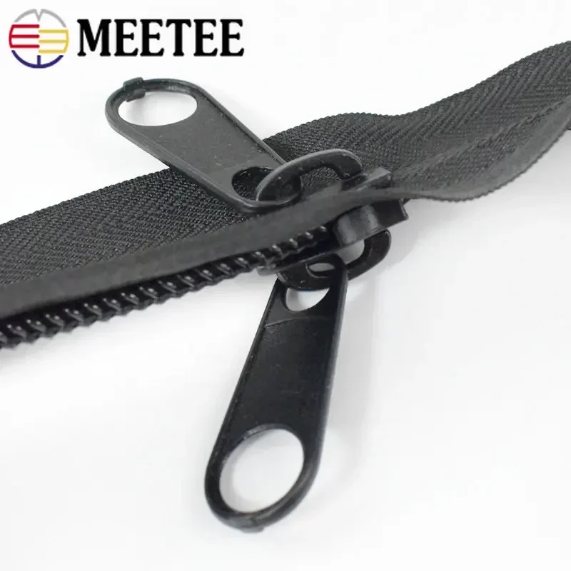 Meetee 10# 80-300cm Nylon Zippers Open-End Long Zip Zips Repair Kit For Outdoor Tent DIY Tailor Sewing Craft Bags Accessories