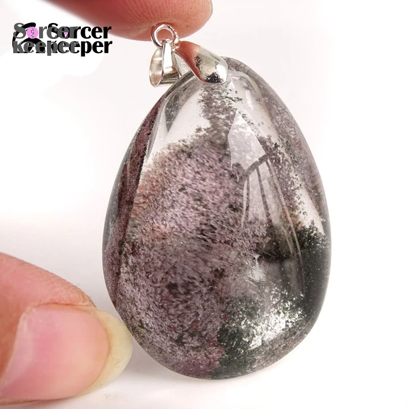 Natural Multicolor Ghost Phantom Quartz Crystal Stone Specimen Healing Pendant Gemstone Home Decor DIY Crafts Material B008