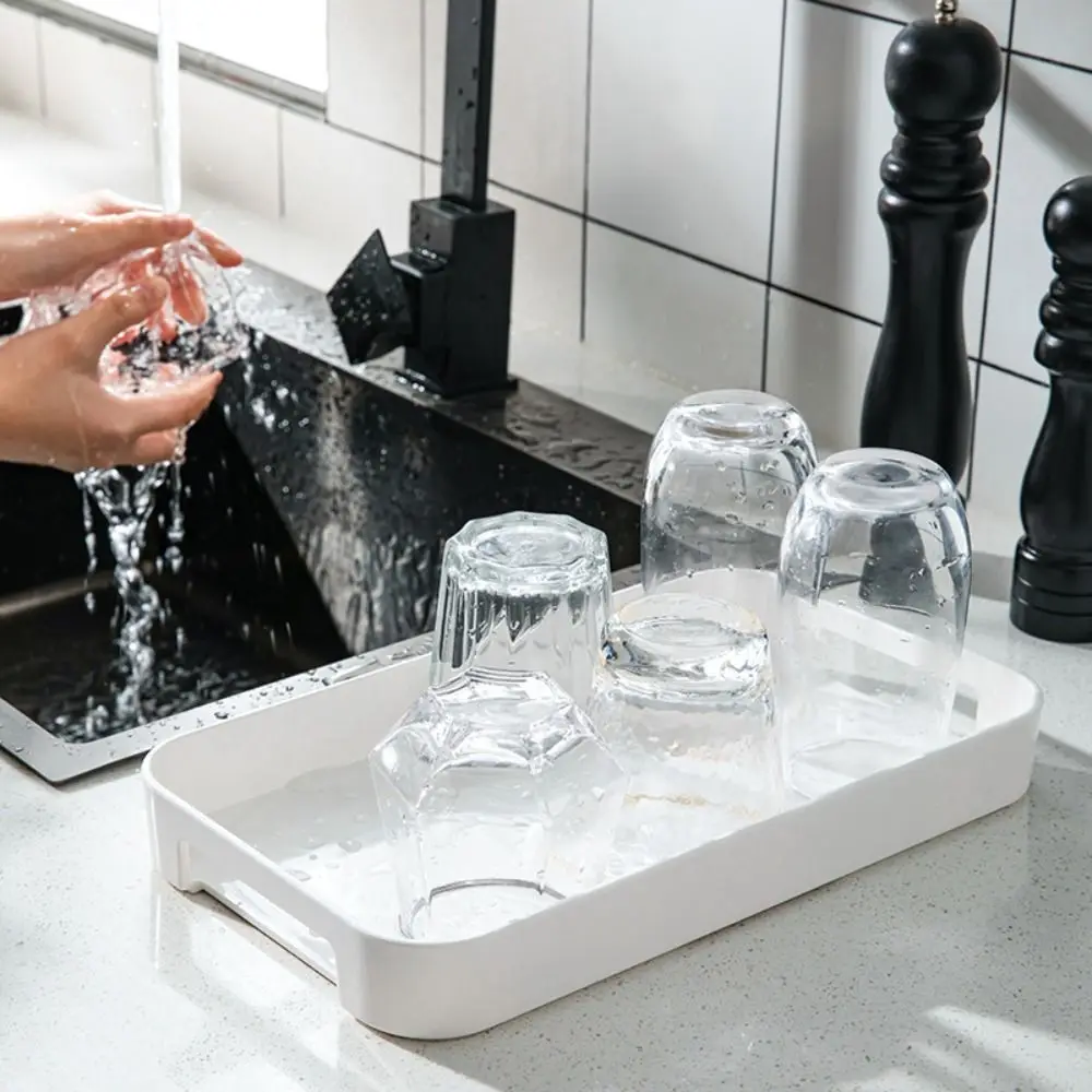 

Multi-Purpose Serving Platter Easy-to-Clean ABS Breakfast Bread Plate Holder Tray Household Decorative Tray Beverage Serving