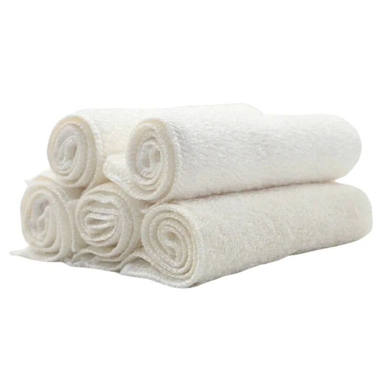 

White 7x9 Inch Bamboo Fiber Cleaning Cloths,5 Pcs for Kitchen Cleaning Dish Cloths, Reusable Small Dish Rags for Washing Dishes