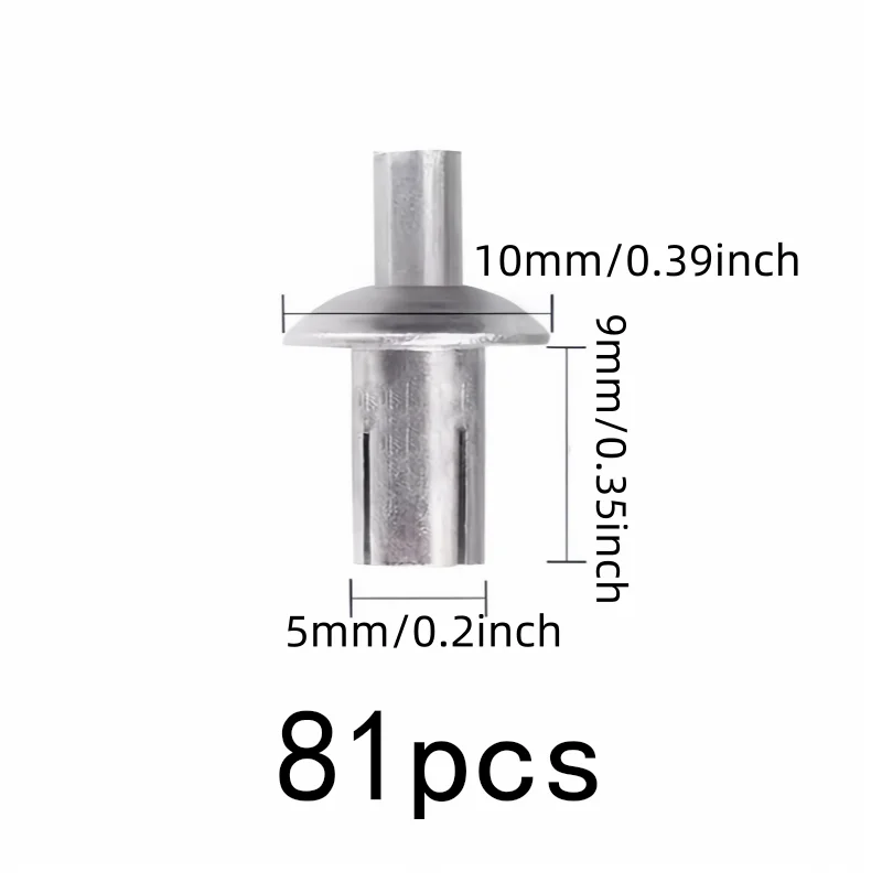 81 pcs 5*9mm Metal Drive Fasteners, Hammer Strike Installation, Daily DIY Projects Daily DIY Projects