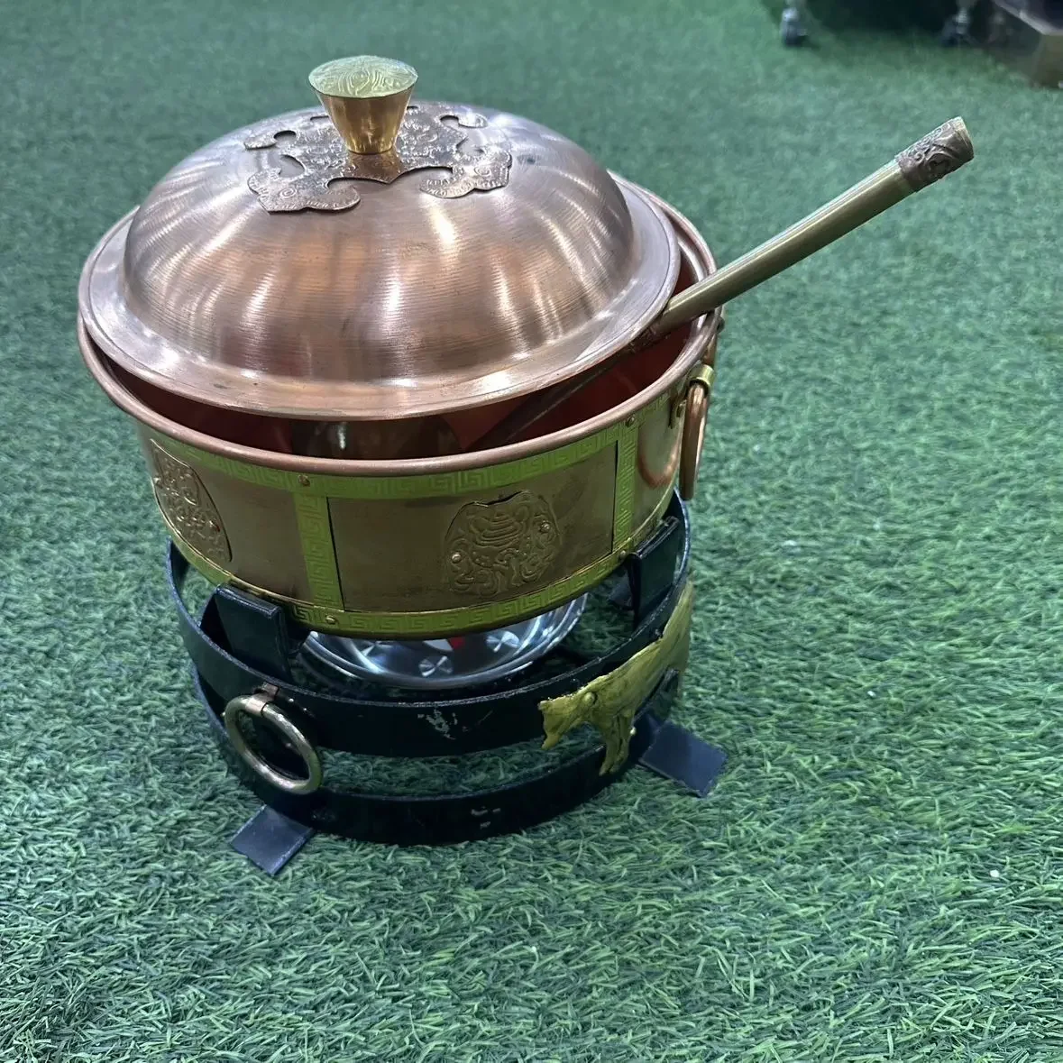 Characteristic pure copper milk tea handmade copper pot heating hotel tableware thickened catering court pot