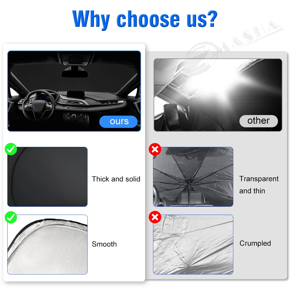 Windshield Sun Shade For Dacia Duster 2010-2021 2022 2023 2024 Car Sunshade Cover Foldable Sun Visor Protector Blocks UV Rays