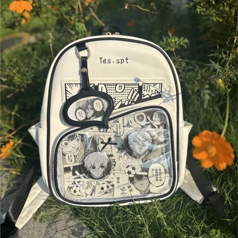 

JIAERDI цветной блок комический рюкзак женский аниме значок прозрачная сумка Ita женская большая вместительная водонепроницаемая сумка для кампуса Mochilas Mujer