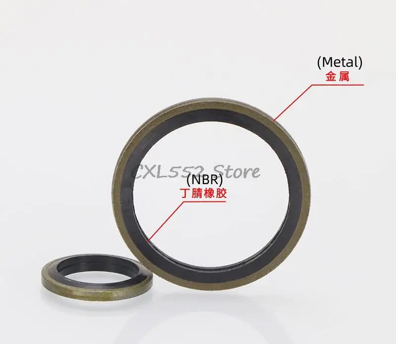 100Pcs 6/8/10/12/14/16/18/20/2224/27mm Internal Diameter JB982 Oil Pipe Sealing Ring Combined Gasket Combined Gasket