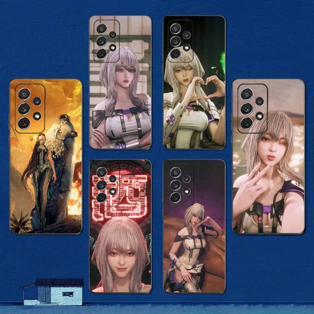 เคสโทรศัพท์ลายศิลปะน่ารัก S-Stellar B-Blades สำหรับ Samsung S22,S21,S20,S10,S9,S25,S24,S23,Ultra,FE,Plus,Lite, ซิลิโคนนิ่มสีดำ