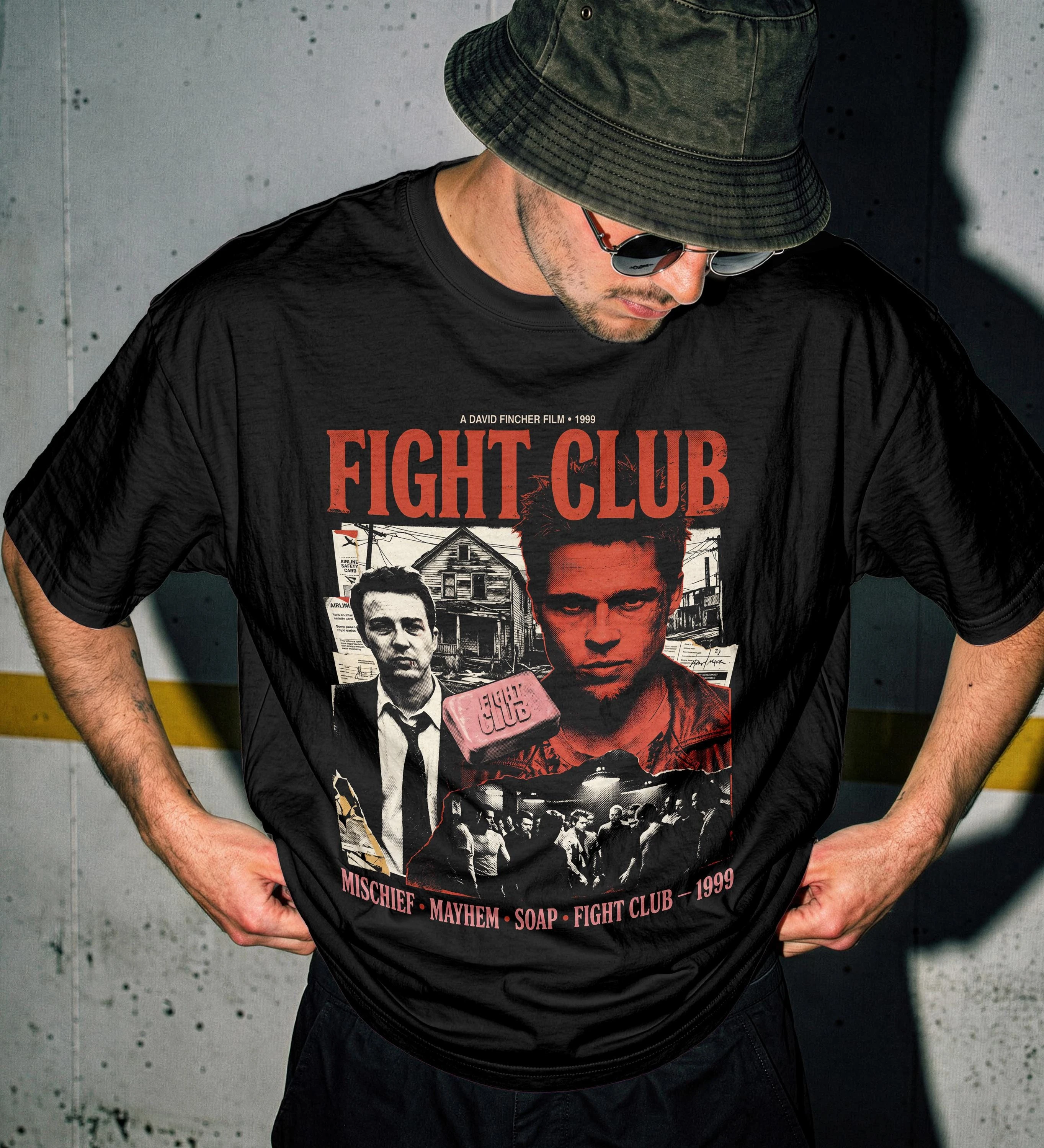Fight Club 1999 Shirt, Tyler Durden Movie Tee, Vintage Cult Film Graphic, Comfort Colors 1717