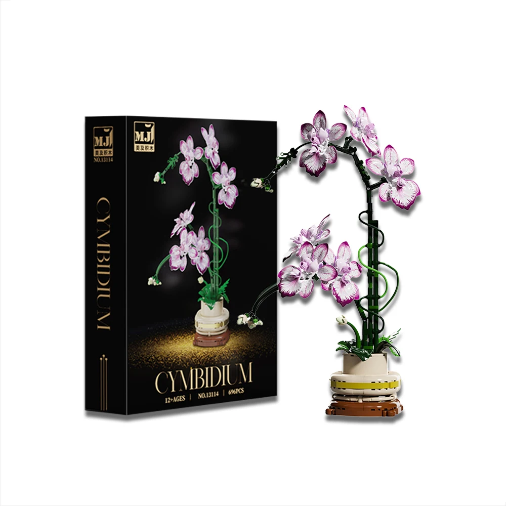 

Valentine's Day Birthday Butterfly Orchid Bouquet Bricks Gift For Kids Girl DIY Assembly Toy Flower Bouquet Desktop Ornaments