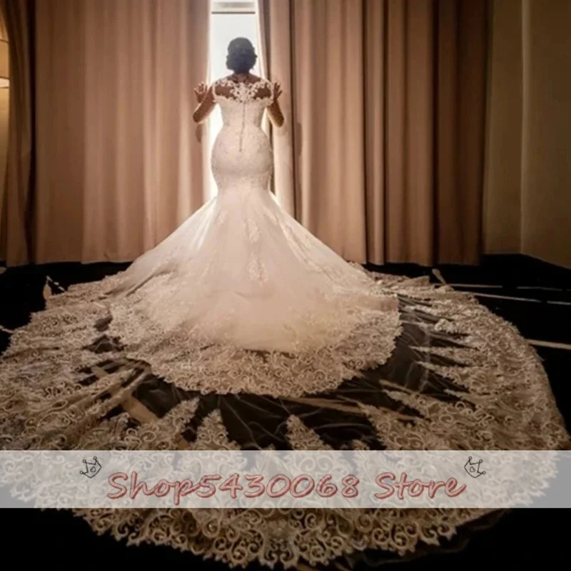 Plus Size Illusion Country abiti da sposa profondo scollo a V maniche lunghe abiti da sposa in pizzo abito per sposa a strati Robe De Soiree