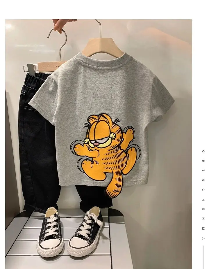 

Baby Boy Children Cartoon Embroidery Short Sleeve T-shirt Summer New Baby Round Neck Pure Cotton kids T-shirt Trend 1-6Y Enfant