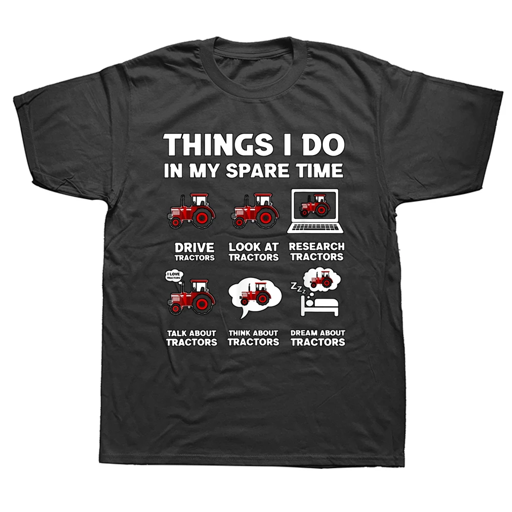 Lustige Traktoren Liebhaber 6 Dinge, die ich in meiner Freizeit T-Shirt Grafik Streetwear Kurzarm Landwirt Geburtstags geschenke Sommer T-Shirt – Detail 2