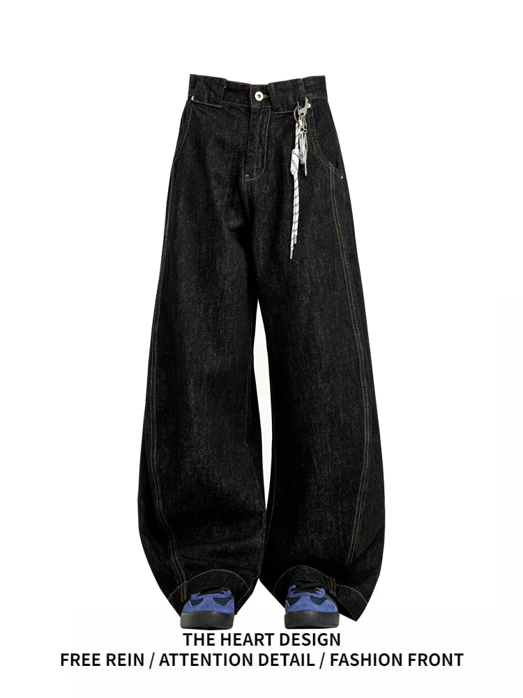 

American Retro Denim Bla Scythe Jeans Women's Spring Autumn New Loose Wide Leg Cleanfit Scythe Pants High Waist Long Pants