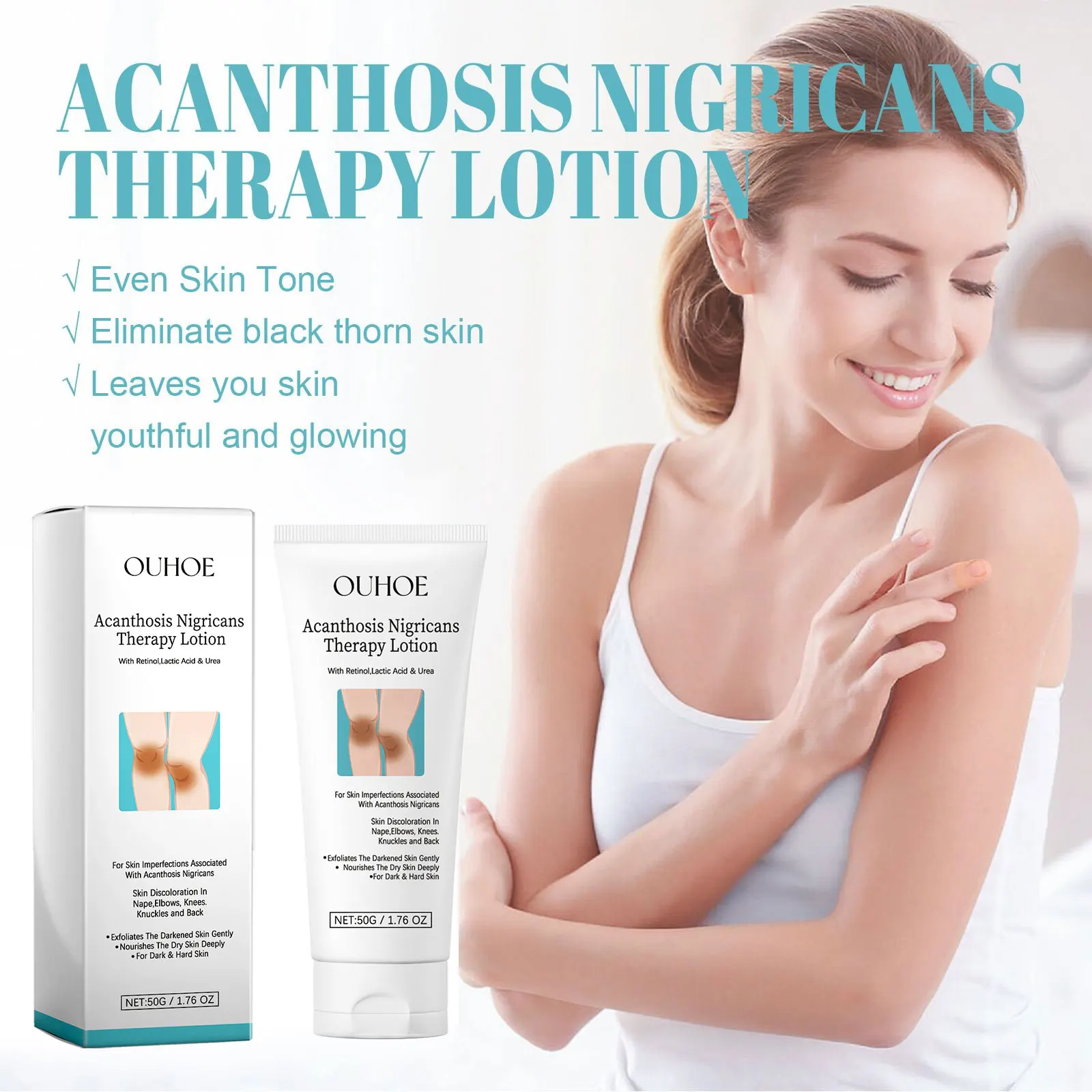 Acanthosis Nigricans Therapy Cream Lighten Melanin Brighten Private Parts Dark Neck Elbow Armpits Moisturizing Body Care Lotion