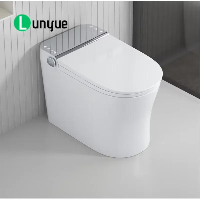 CUPC Certified Floor to Ceiling Silver Smart Toilet Automatic Flush Electric Ceramic Bathroom Fixture Modern Design