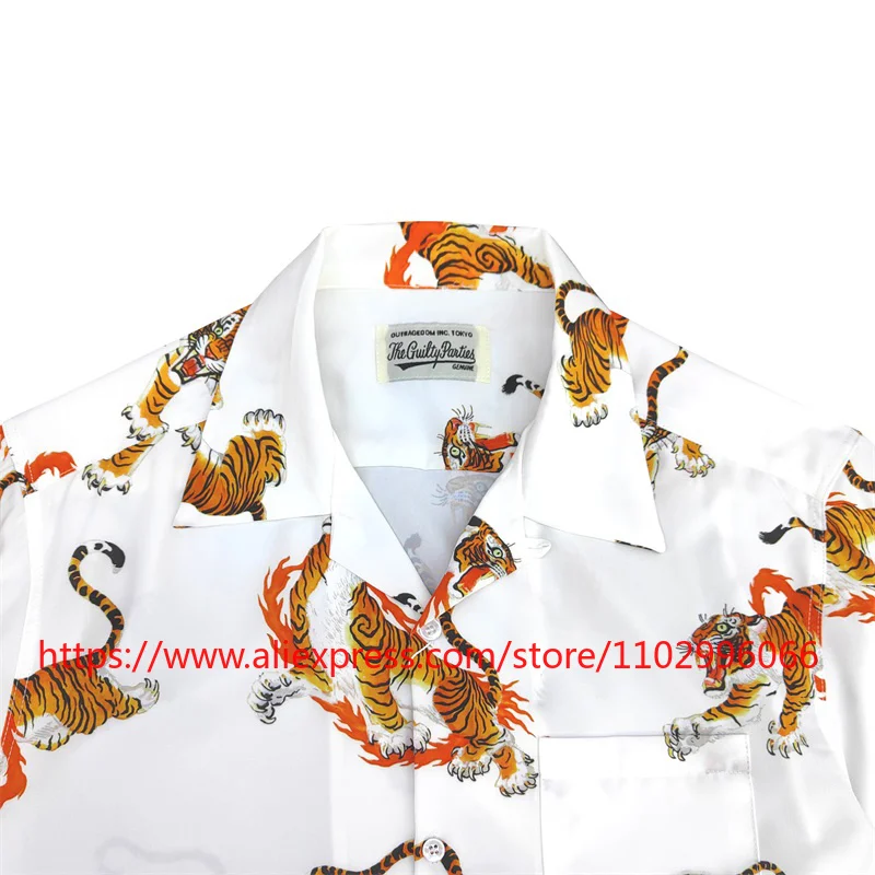 Summer New Multi-color Classic Tiger Print Wacko Long-sleeved Shirt Hawaiian Beach Style Men Trendy Top Fashion in Stock