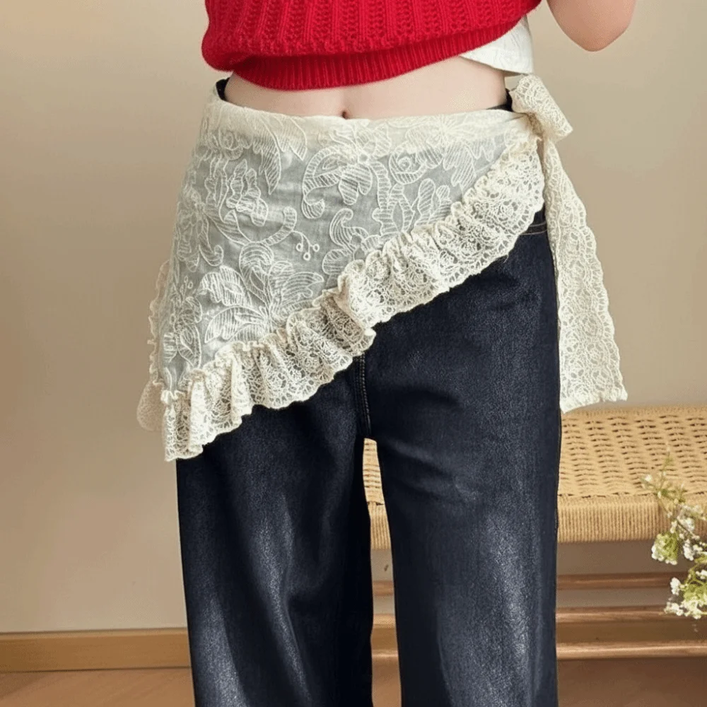 

Простой треугольный шарф с цветочным принтом и кружевом, вышитая кружевная повязка на голову в этническом стиле, тонкая пасторальная шторка для вечеринок