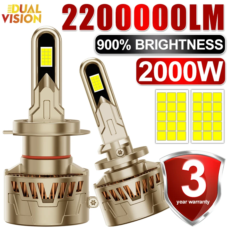 

Dualvision H7 H4 Led Car Headlight Bulbs H1 H8 H11 H9 9005 HB3 H27 880 881 LED Canbus 9054 CSP Super Bright HeadLamps Fog Lights