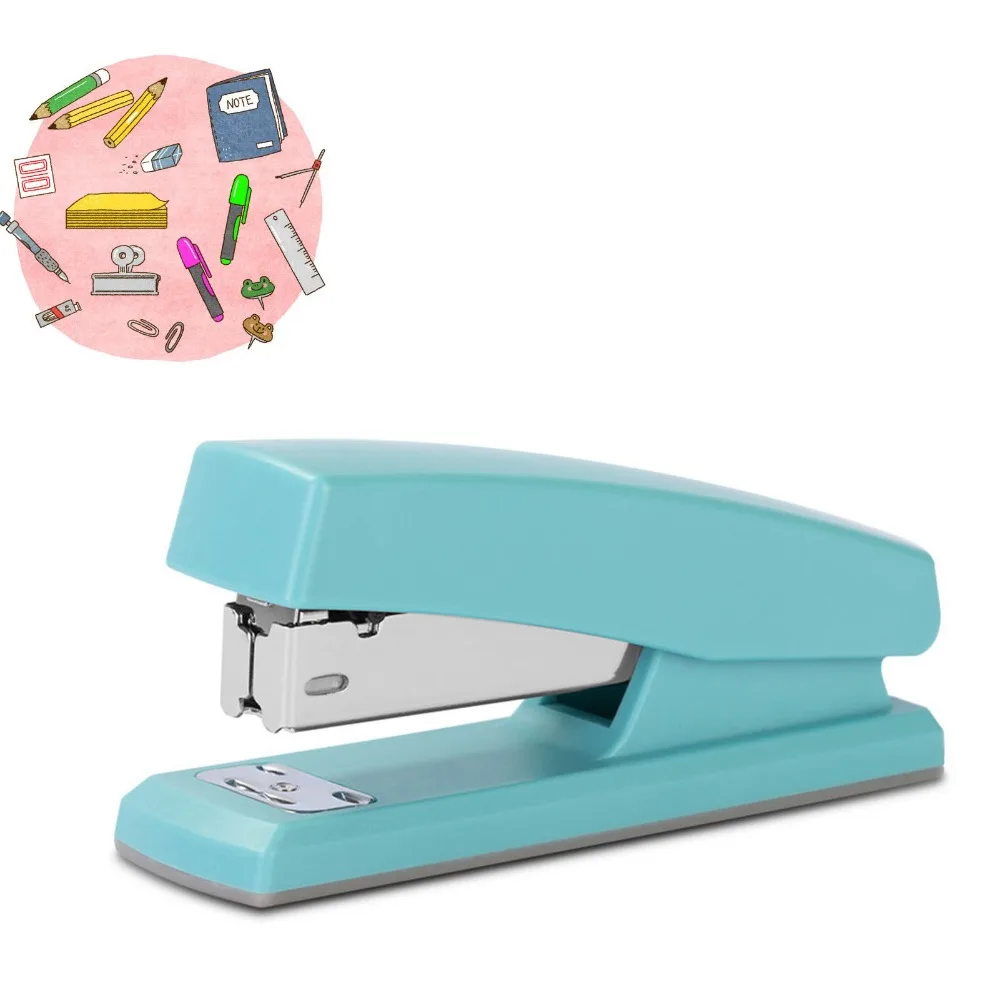 20 Sheets,12 size Lightweight Stapler Ergonomic Smooth Surface Stapling Machine Portable Medium Size Paper Stapler Administrator