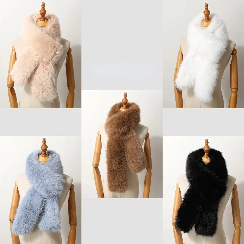 2024 New Winter Imitation Mink Fur Scarf Bomber Hats Women Two Piece Scarf and Hat Set Versatile Fluffy Warm Fashion Long Scarf