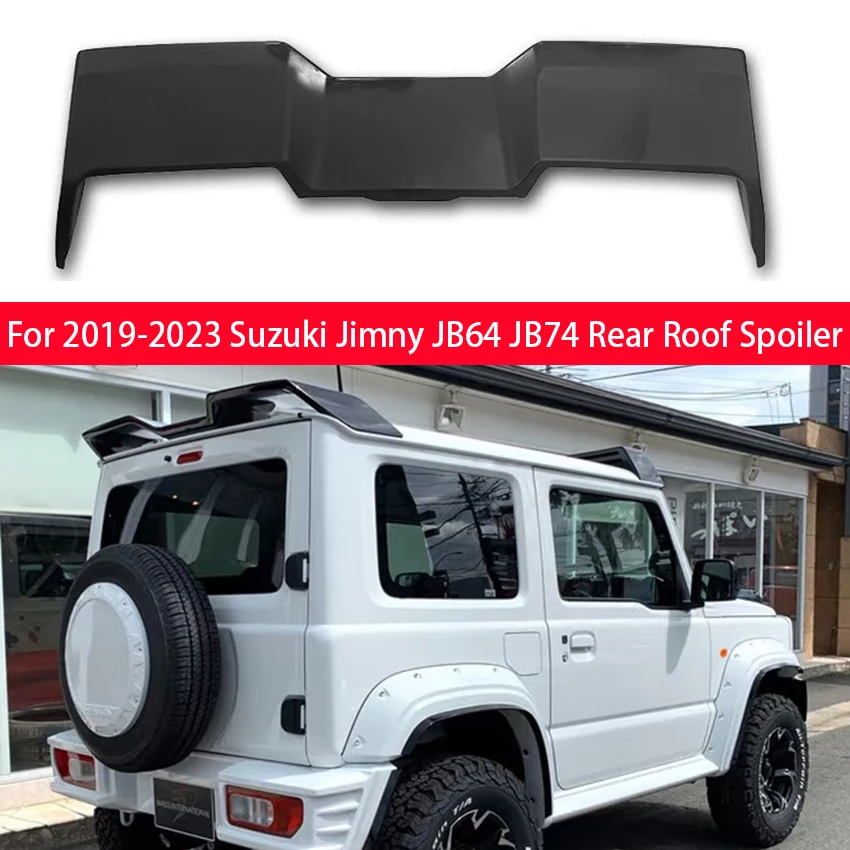 

For Suzuki 2019 2020 2021 2022 2023 Jimny JB64 JB74 Rear Roof Spoiler Wald Style High Quality ABS Glossy Black Spoiler Wings