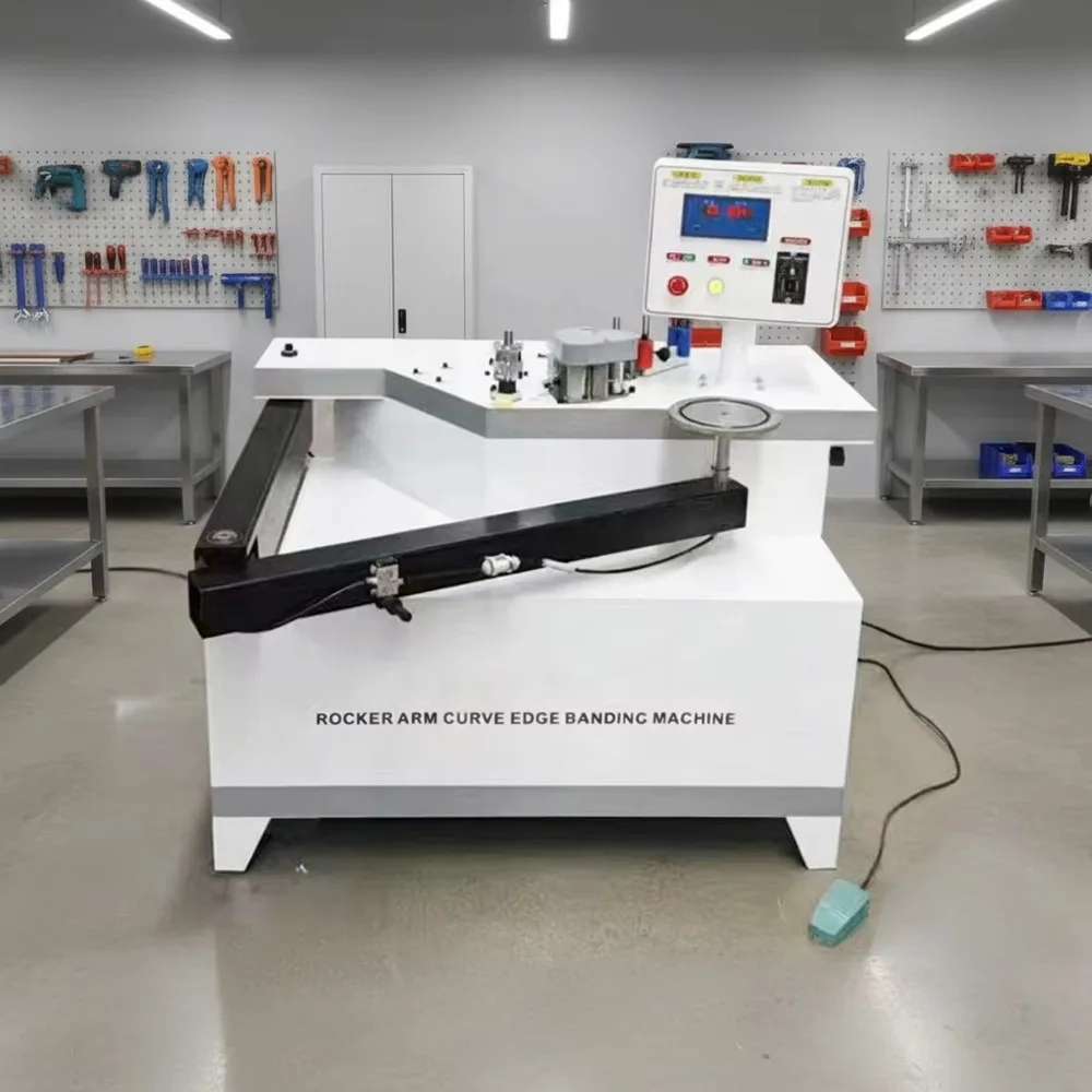 China Irregular Shape Curve Edge Banding Machine For Frame Curved Straight Swing Arm Window Woodworking