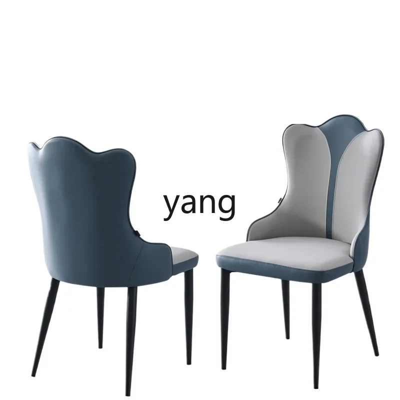 

Lmm Modern Simple Dining Chair Solid Wood Light Luxury Minimalist Home Dining Table and Chair Soft Seat