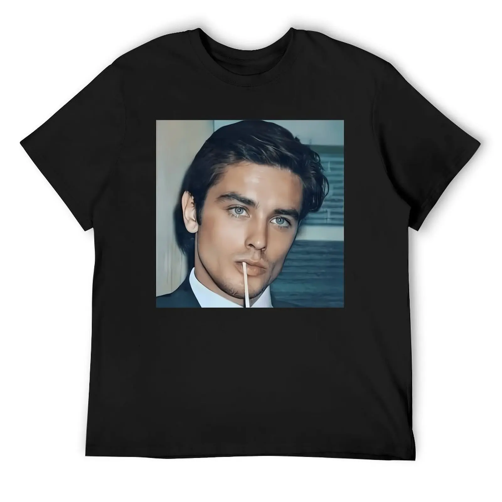 Alain Delon T-Shirt blacks plain new edition oversized t shirt mens tall t shirts