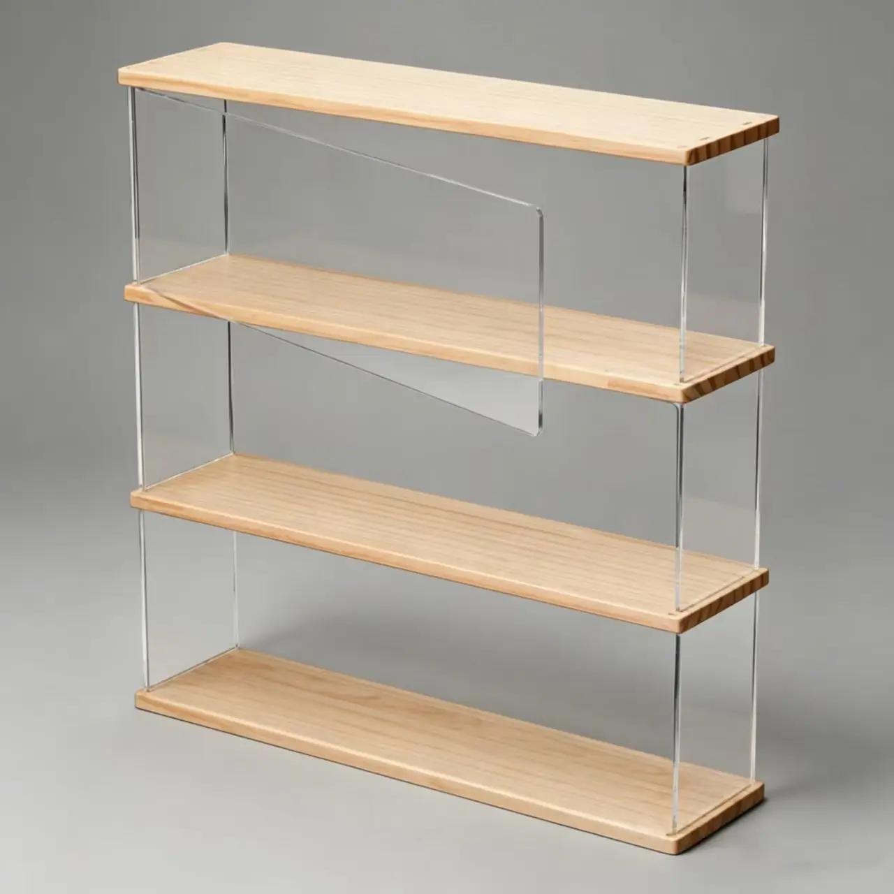 1-3 Tier Car Model Display Cabinet with Door, Assemble Clear Acrylic Storage Box for Toys, Action Figure Display Case