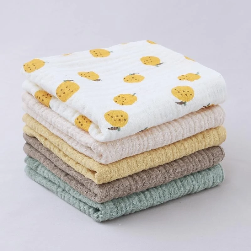 

652F Baby Infant Towel 23x23cm Muslin Towel Handkerchiefs Two Layers Wipe Towel 2 Layer Gauze Washcloths