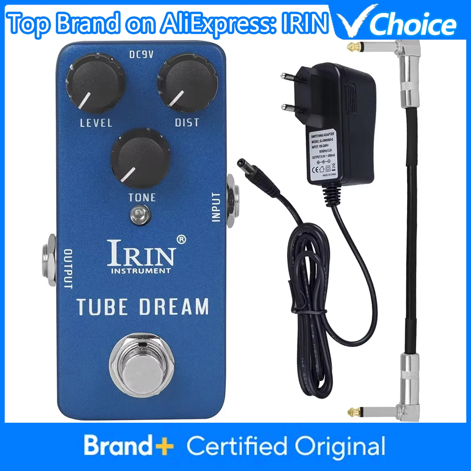 

Электрогитарная педаль эффектов IRIN RS-04 Tube Dream, мини-педаль с эффектом True Bypass, аксессуары и запчасти для гитары
