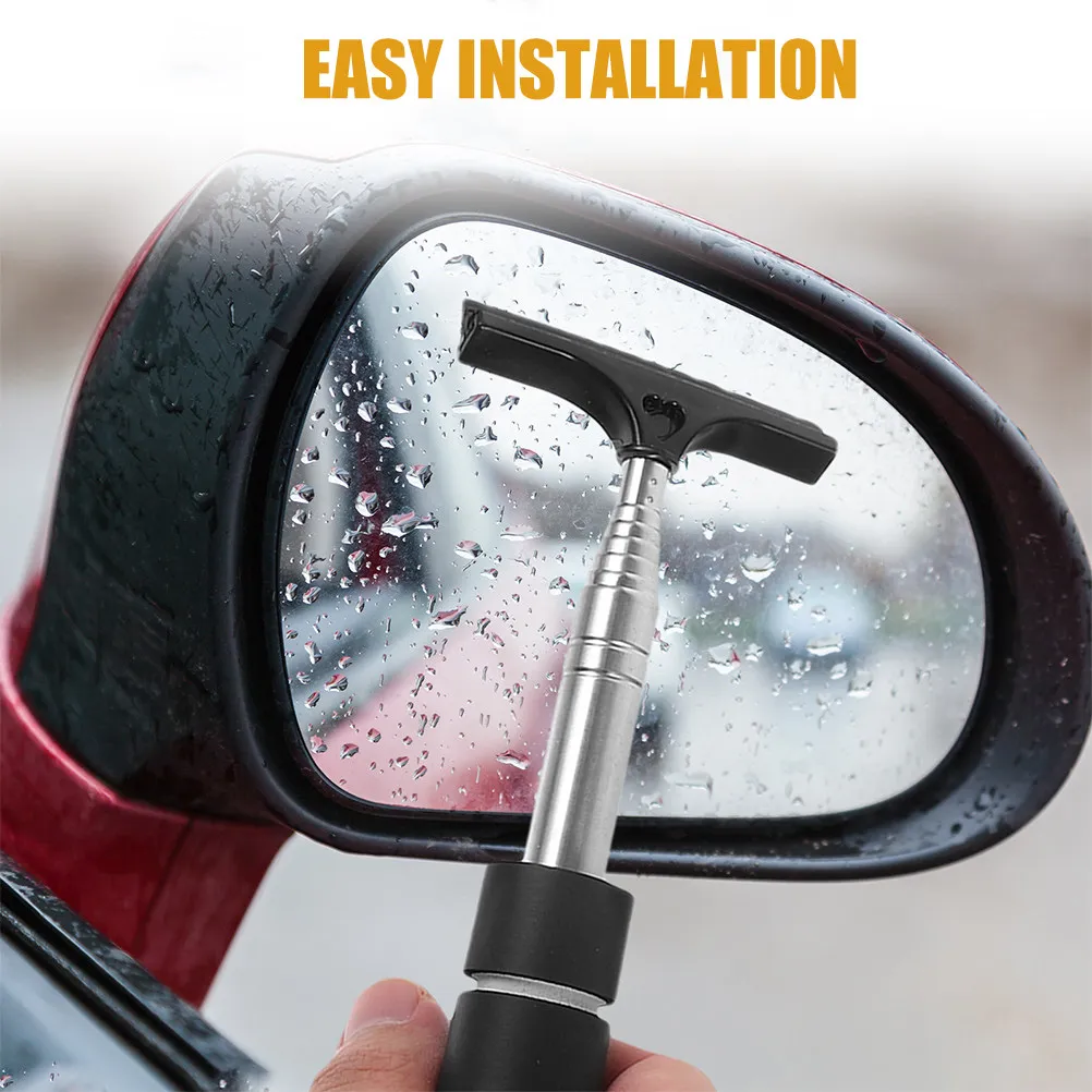3Pcs Retractable Car Mirror Wiper Adjustable Length Squeegee for Rearview Side Windshield Streak-Free Cleaning Portable Car