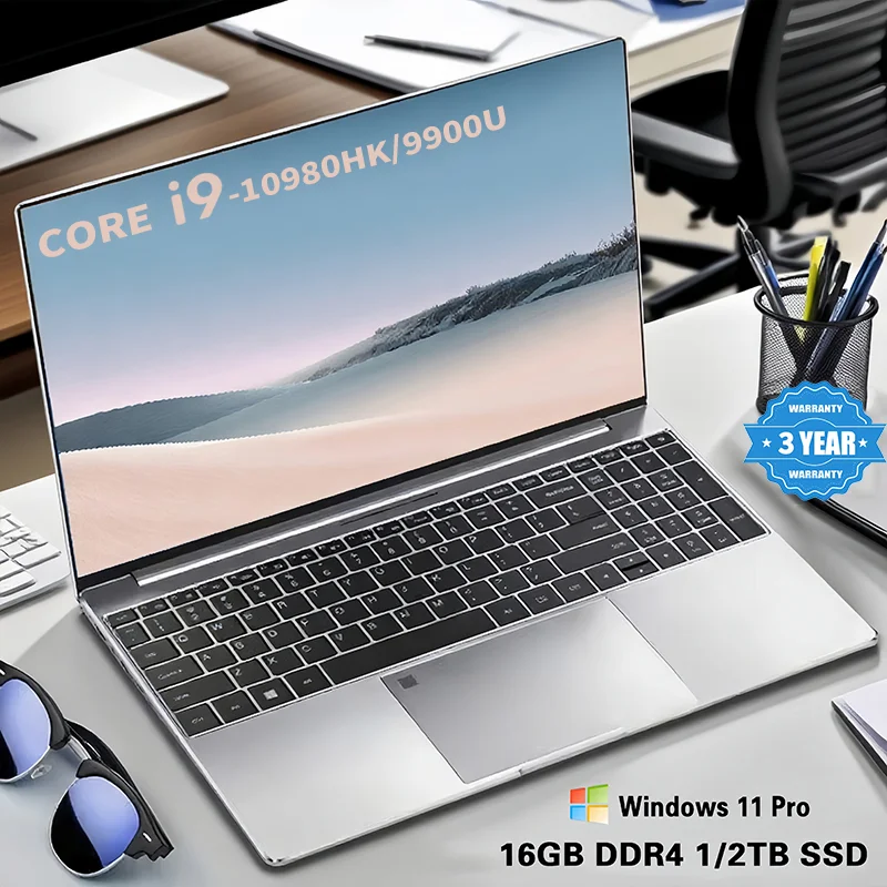 

Fingerprint Unlock Notebook Windows 11 Portable Laptop Core i9-10980HK/i9-9900U 15.6 Inch 16GB RAM 1TB SSD Office Computer
