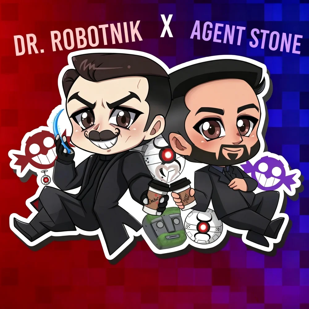 Sonic the Hedgehog Acrylic Pendant Keychain Featuring Dr. Ivor Robenick And Agent Stone - Sonic Movie Fan Art Collectible