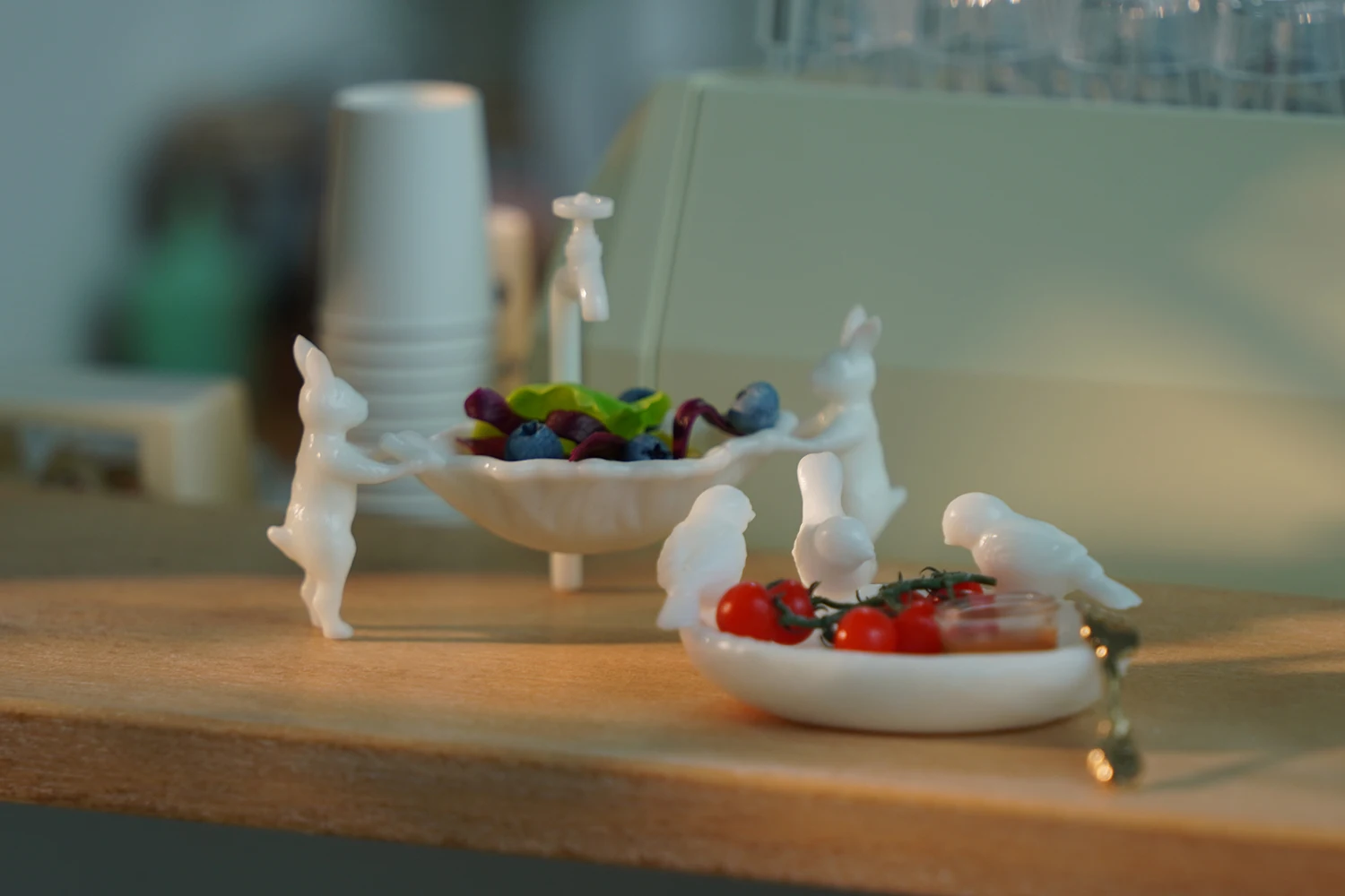 1/6 인형 집 모델 가구 액세서리 미니 모델 비누 트레이 매장 욕실 액세서리