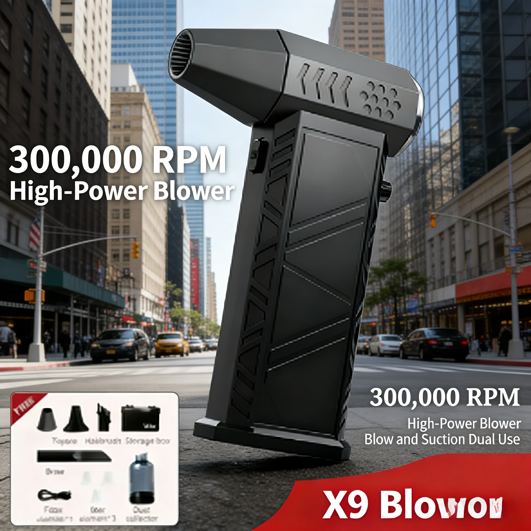 

X9 800000RPM Turbo Jet Blower Vacuum | Wireless Portable Compressed Air Duster