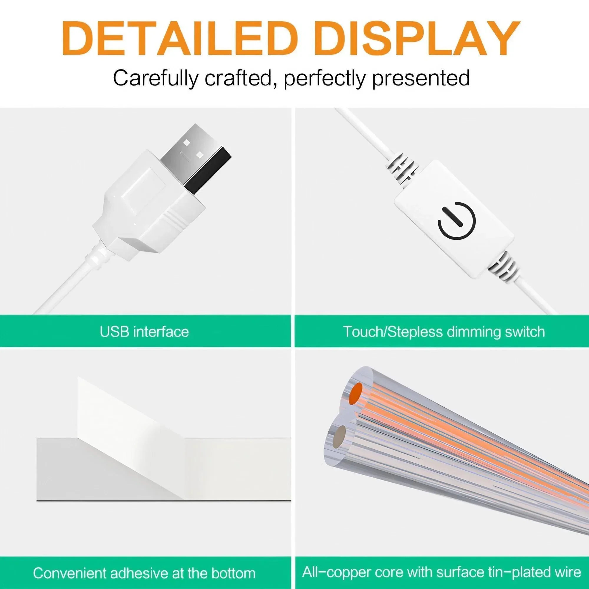 Multi Functional Dimmable USB Touch LED Cosmetic Mirror Light Perfect Lighting Solution for Vanity