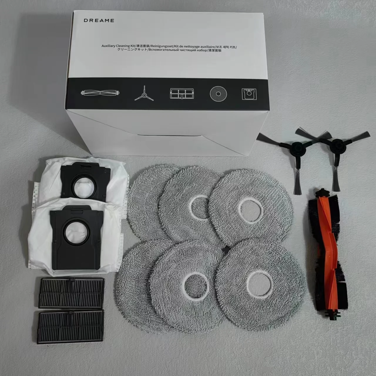 Kotak hadiah asli Dreame X30 Ultra, X30 Pro untuk Xiaomi Mijia M30S D103CN sikat sisi utama Filter pel aksesori kantung debu