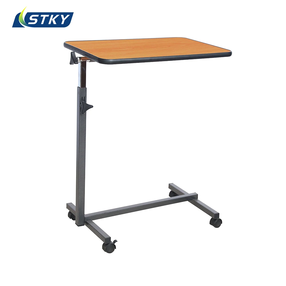 أثاث المستشفى الشهير المحمول المائل فوق طاولة السرير طاولة عشاء المريض مع عجلات #3