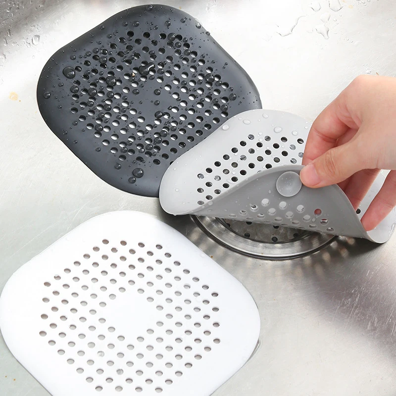 2PCS Square Silicone Absorbent Drain For Drains, Kitchens, Bathrooms And Showers To Prevent Sinks From Clogging The Drain