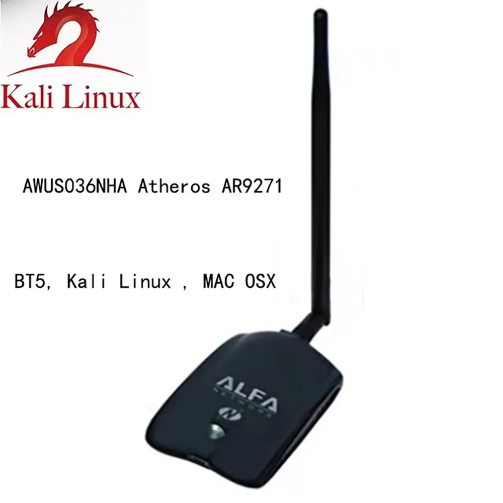 ALFA AWUS036NHA AR9271 Chipset Adaptador WiFi 802.11b/g/n Para BT5 (BackTrack 5), Kali Linux, Aircrack-NG, UBUNTU