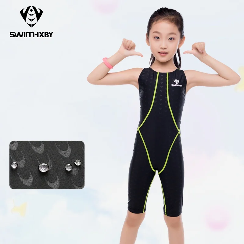 

One Piece Professional WaterProof Surfing Beach SwimWear Knee Length Quick-Dry Spandex Athletic Competitive Bathing SwimSuit