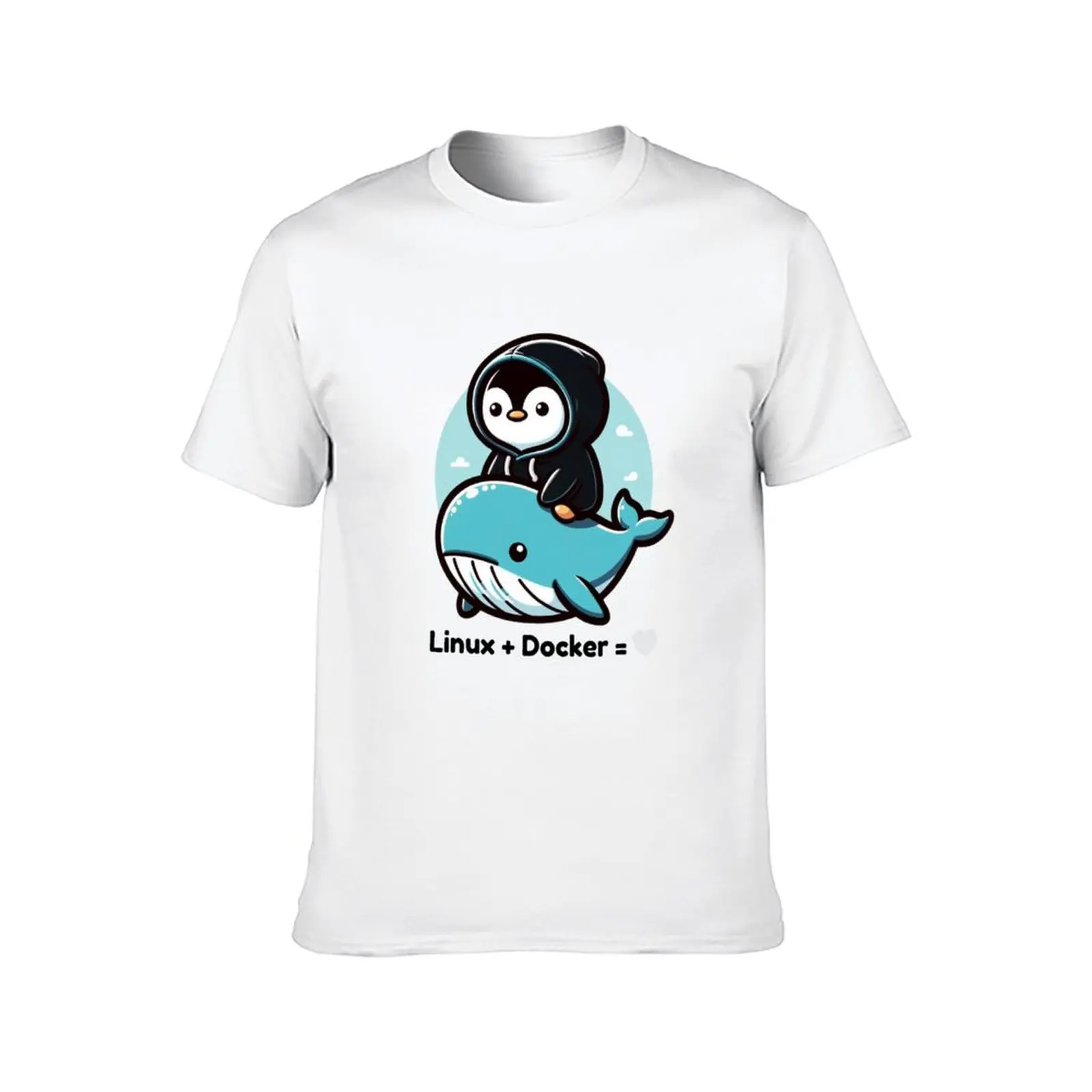 لينكس + دوكر = ؟ تي شيرت تي شيرت رجالي قطن تي شيرت رجالي 100% تي شيرت