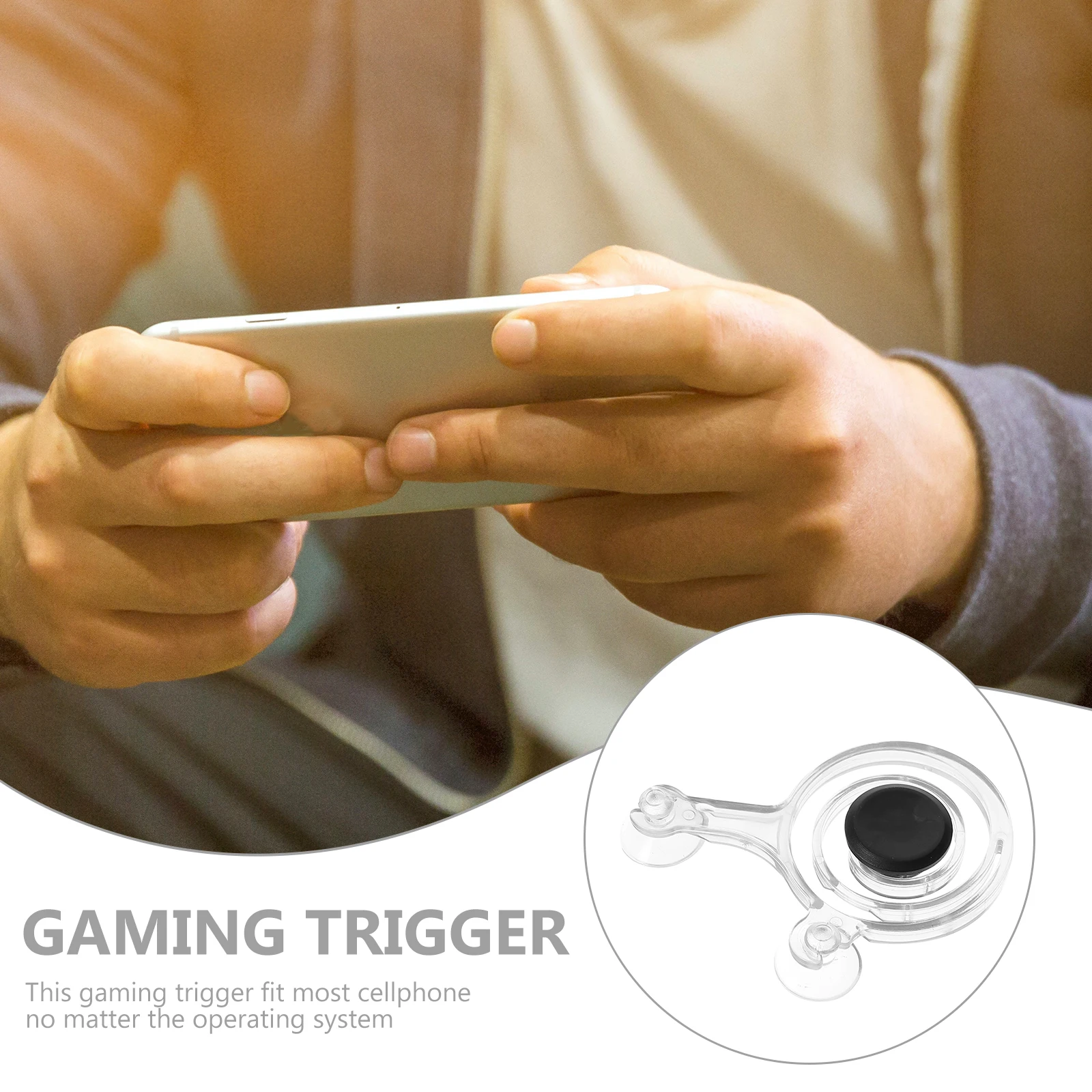 

2Pcs Game Controller for Cellphone Mini Lightweight Resin Joystick with Spiral Pattern Auto-Centering Mobile Shooter Button