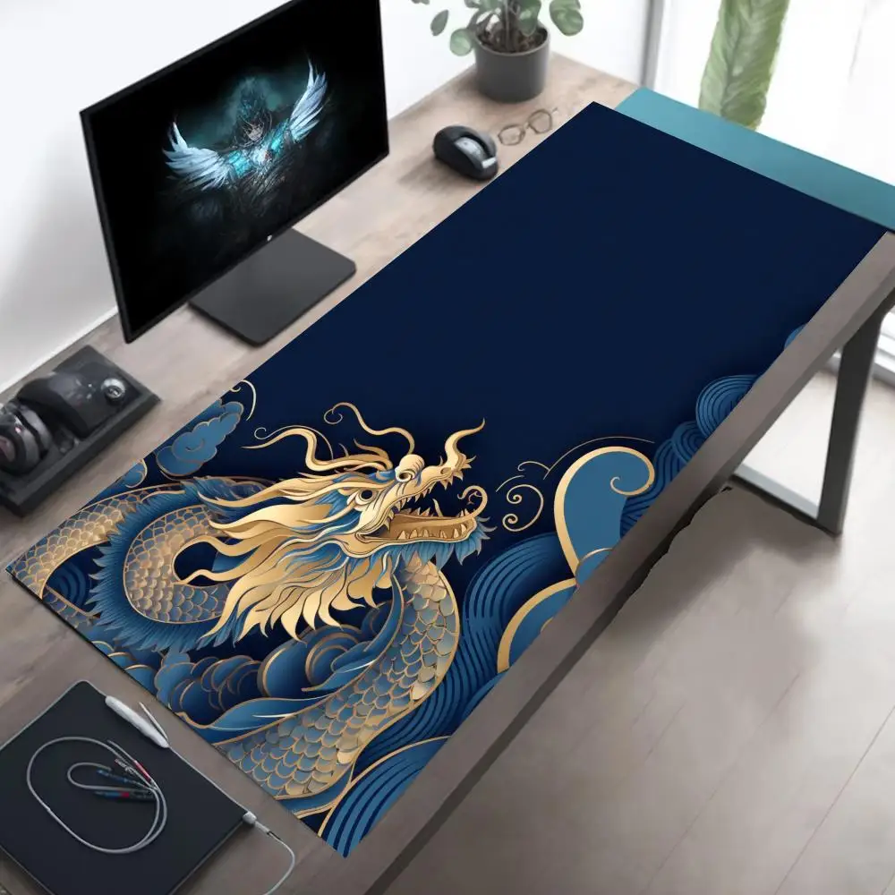 

1 pc Dragon Art Mouse Pad Large Computer Office Game Table Mat XXL Rubber Anti-slip Stitch Edge Keyboard Mats Washable Desk Pads