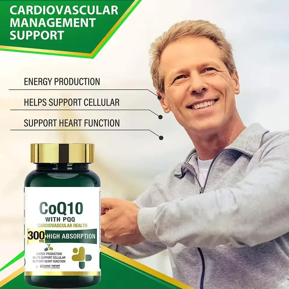 CoQ10 capsule, heart health, energy improvement, dietary supplement, health food freight free