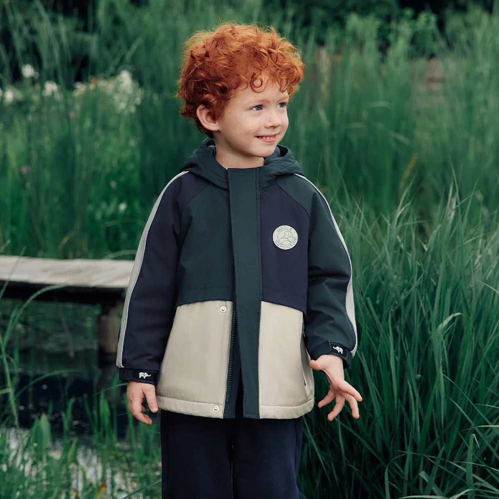 Dave Bella Plush Jackets Hooded Autumn Children Outdoors Spring Boys Coats Outerwear Sports Fashion Party Thick Casual DB3262849